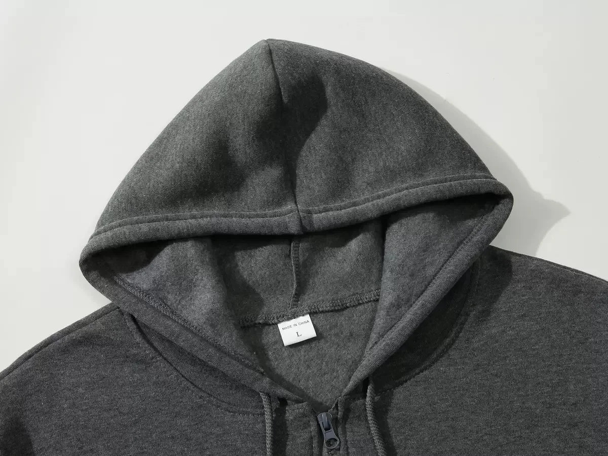 Men's Y2K Graphic Zip-Up Hoodie, Gothic Style