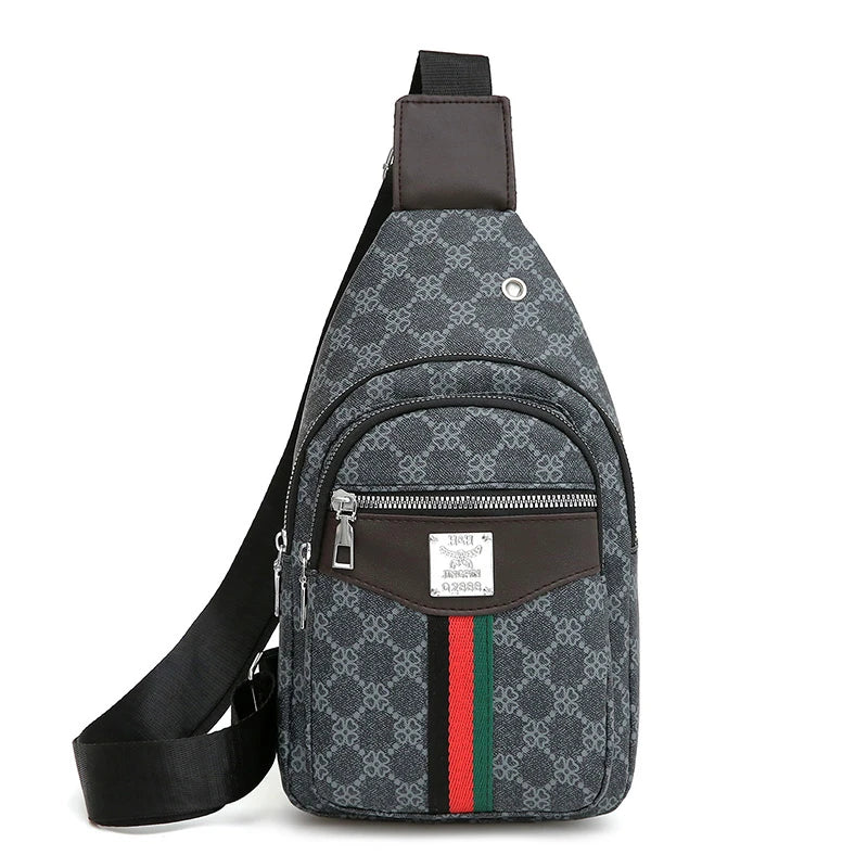 Men's Multifunction Messenger Bag Shoulder Cloth Chest Bags Crossbody Casual Handbag with Earphone Hole
