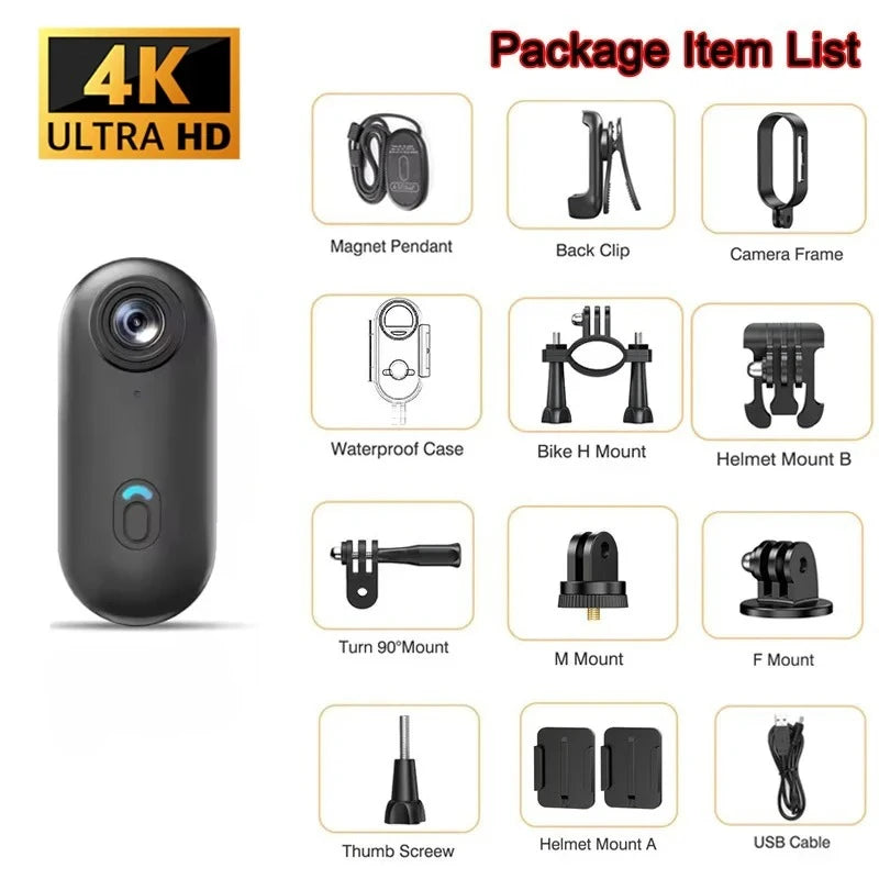 4K Waterproof Body Cam — WiFi Wearable Camera for Bike & Travel