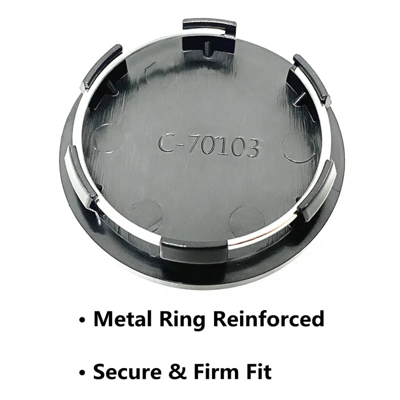 4 Pcs 50mm Car Wheel Center Hub Cover Dustproof Caps Rim ABS Metal Ring Universal Auto Exterior Decoration Replacement Accessory
