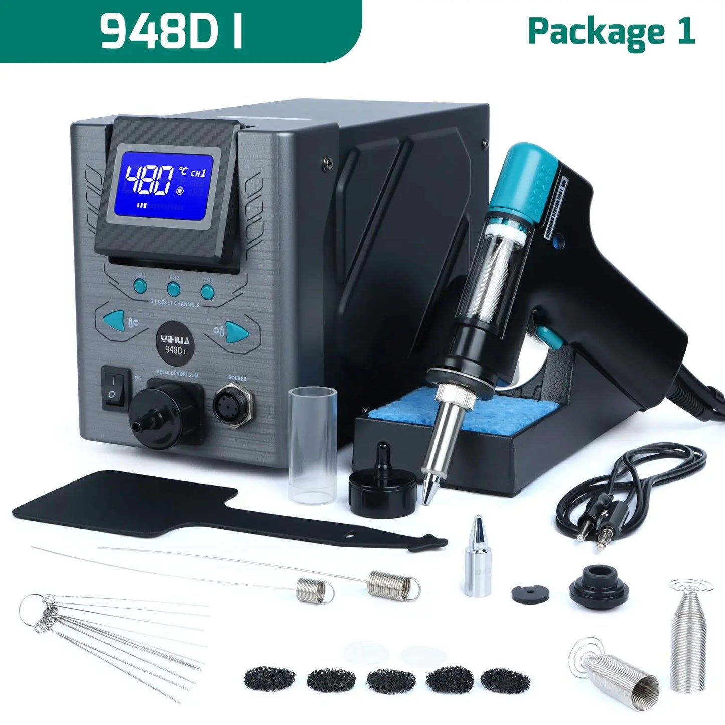 YIHUA 948D-I 110W Desoldering Station – Vacuum Pump Tin Suction Gun for PCB Welding & Repair