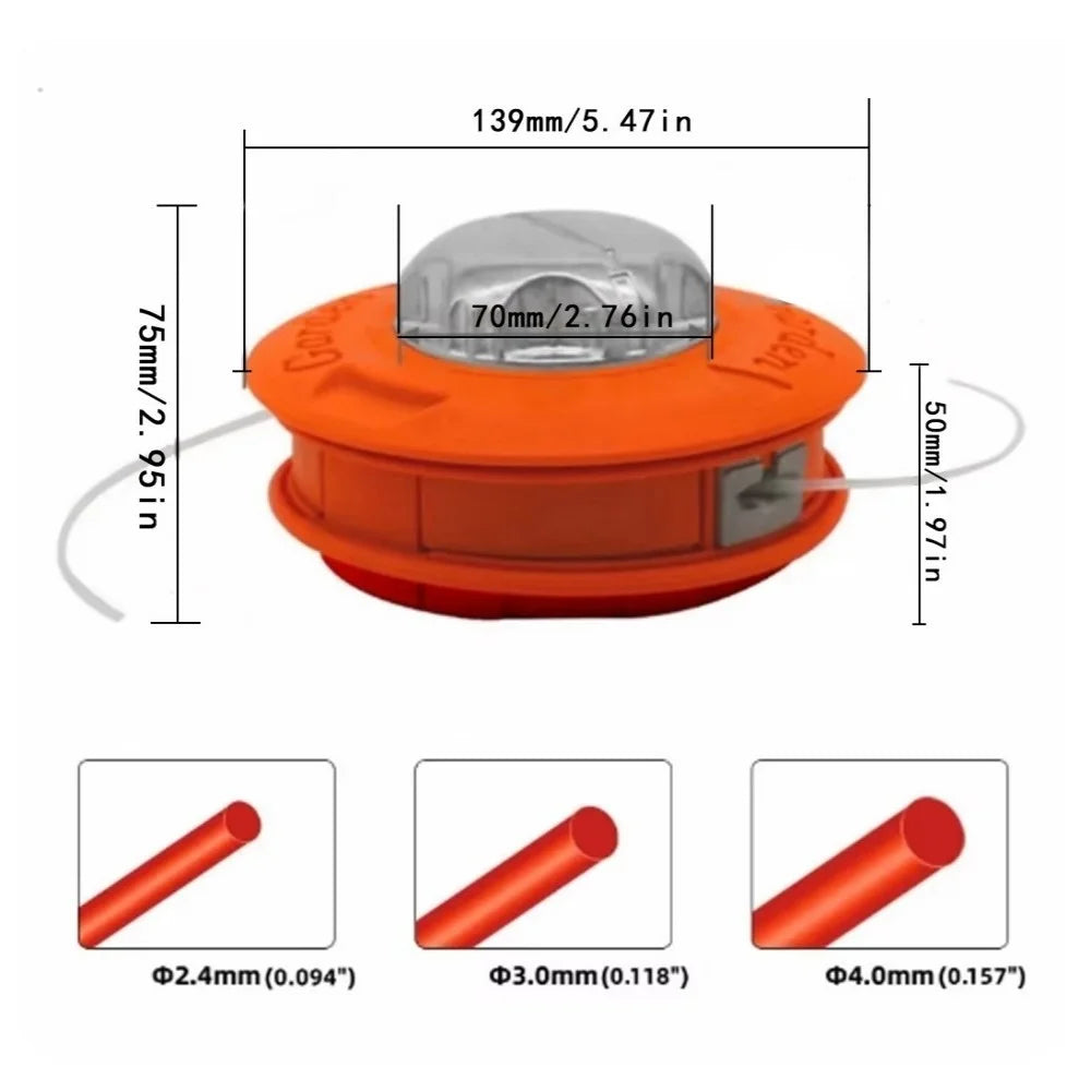 No-Disassembly Automatic Line Feeding Trimmer Head Universal Grass Cutter Parts Brush Cutter Head Weeding Head