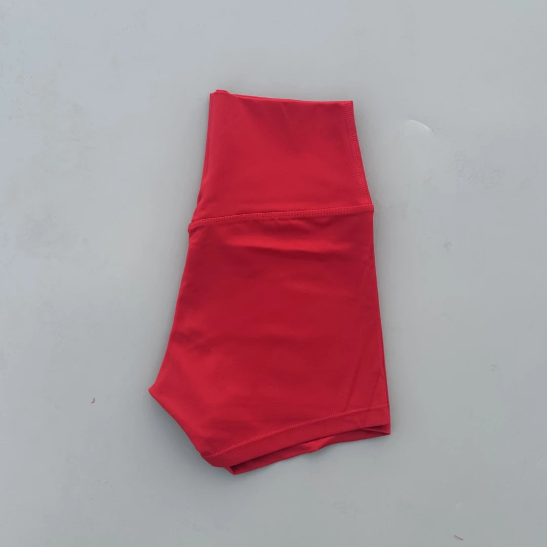 Solid Color Tight Compression Sport Short High Waist Yoga Ultrashort Legging Training Soft Women Gym Athletic Tight Squat Proof