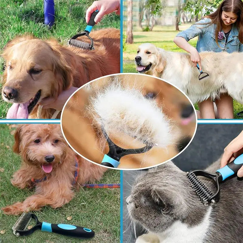 Pet Hair Remover Grooming Brush - Dog & Cat Deshedding Comb - photo 5