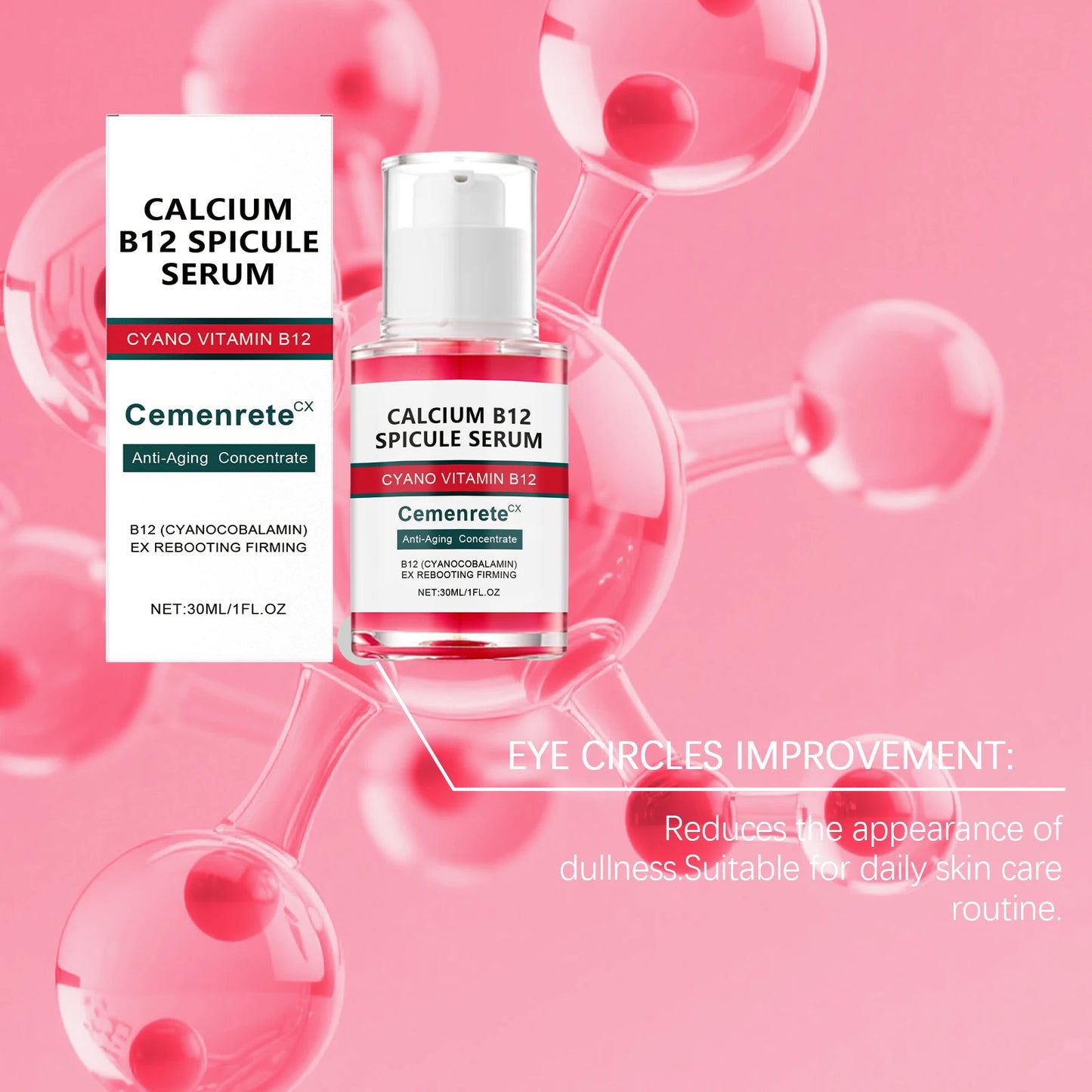 Anti-Aging Serum Collagen Smooth Wrinkle Vitamin Calcium B12 Pores Minimizer Firming Repairing Nourish Fade Fine Lines Essence