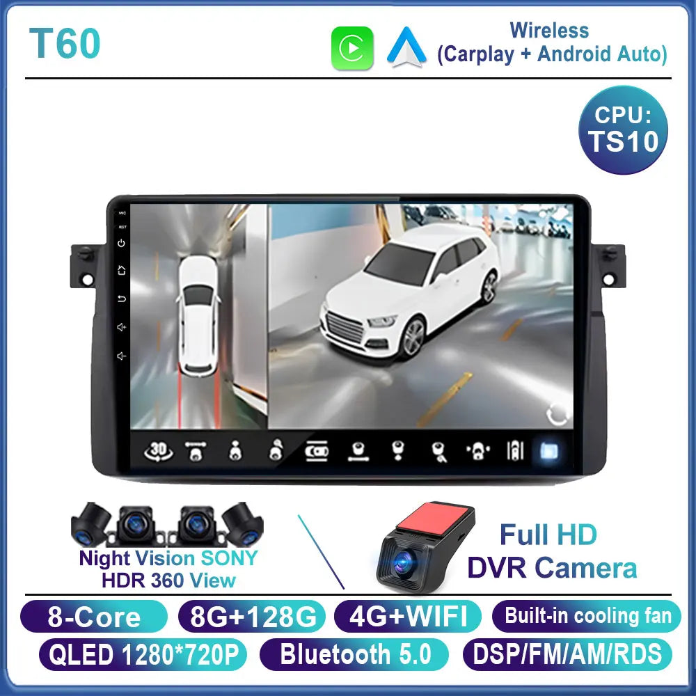 Android 16 Car Radio For BMW E46 M3 X5 1998-2006 Multimedia Video Player GPS 4G Carplay Auto Stereo RDS DSP DVD Head Unit WIFI