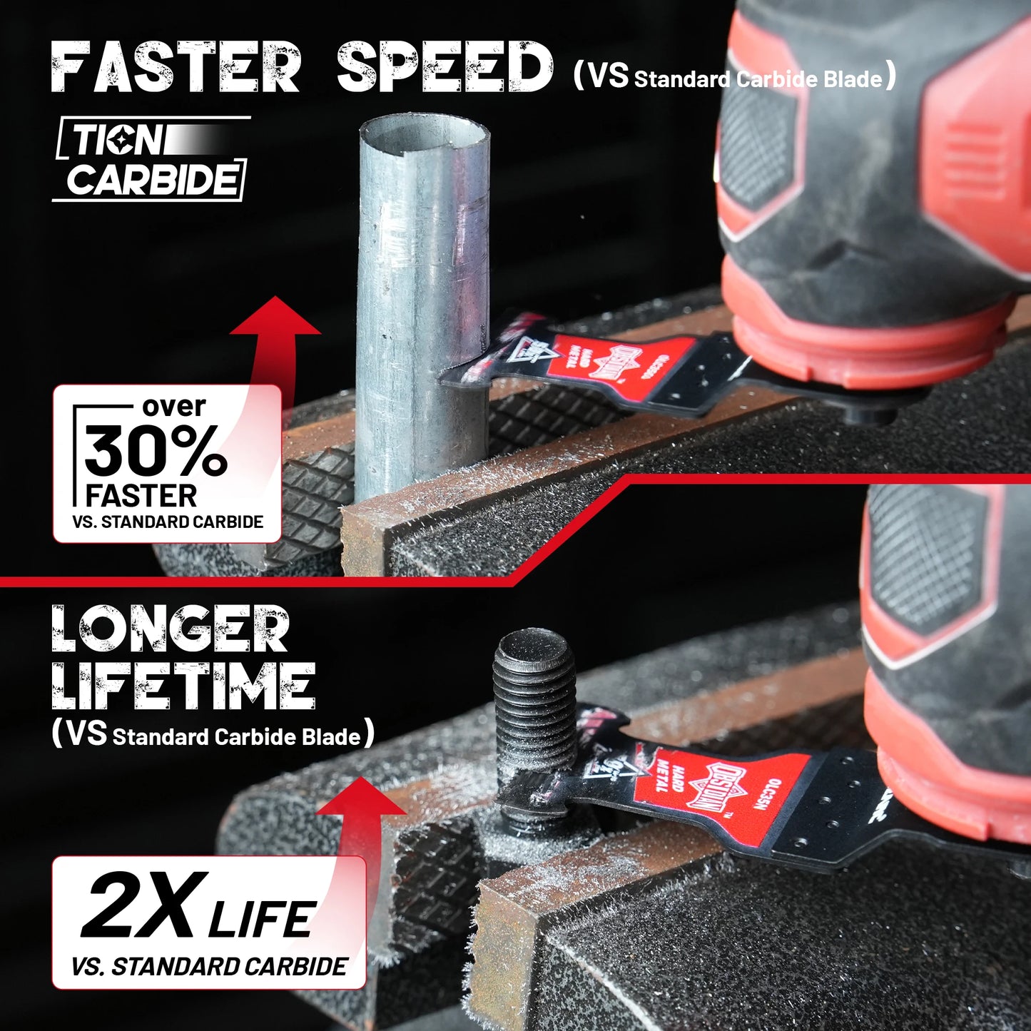 EZARC TiCN Carbide Oscillating Saw Blade – Quick-Release Multi-Tool Blade for Hard Metal, Nails & Bolts