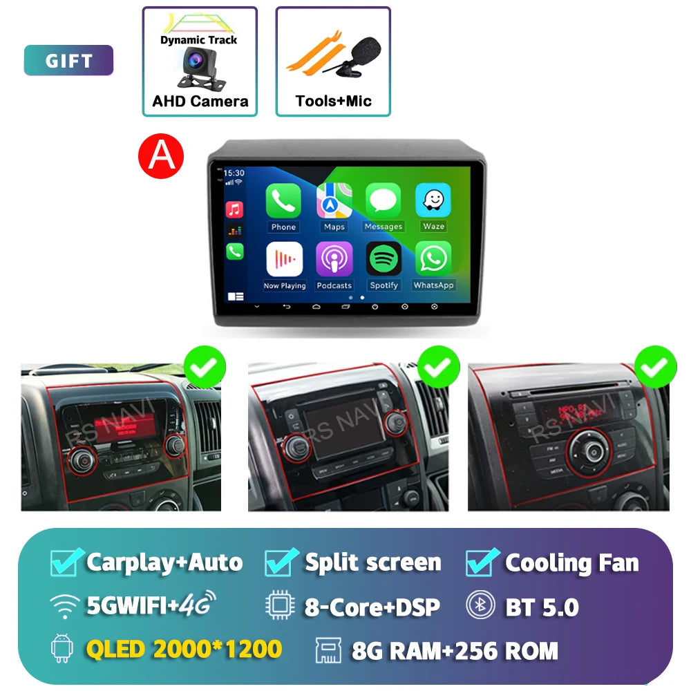 Android 16 For Fiat Ducato Peugeot Boxer Citroen Jumper 2006-2022 2K QLED Android Car Radio Multimedia stereo Player GPS CarPlay