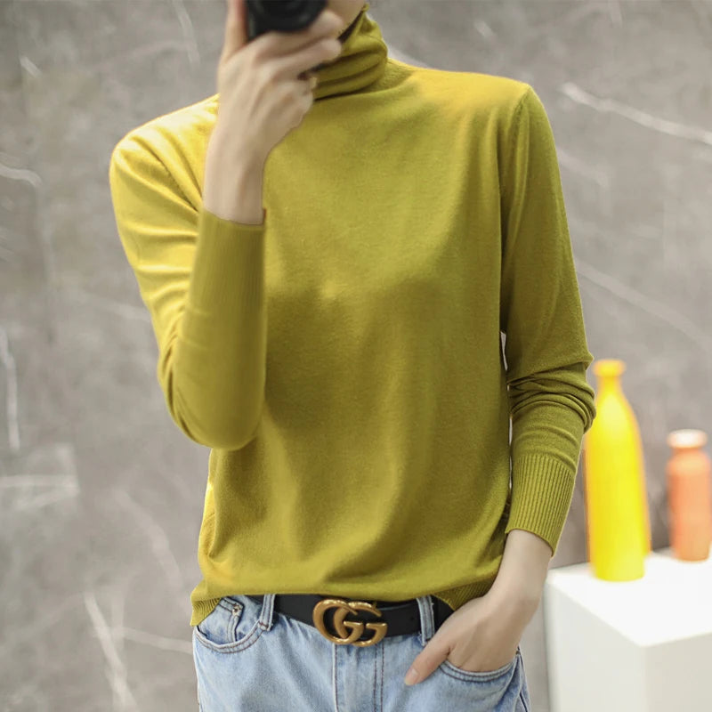 Women's Slim Fit Turtleneck Sweater - Long Sleeve Knit Pullover - photo 17