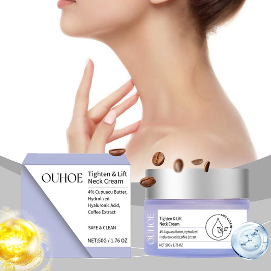 OUHOE Tighten Lift Neck Cream - Combat Wrinkles, Even Skin Tone, Moisturize, All Skin Types, Portable