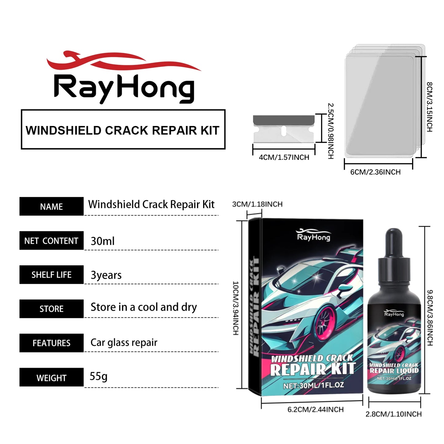 Car Windshield Crack Repair Fluid Car Window Cracks Gone Glass Repair Kit DIY Windscreen Scratch Crack Restore Windshield Repair