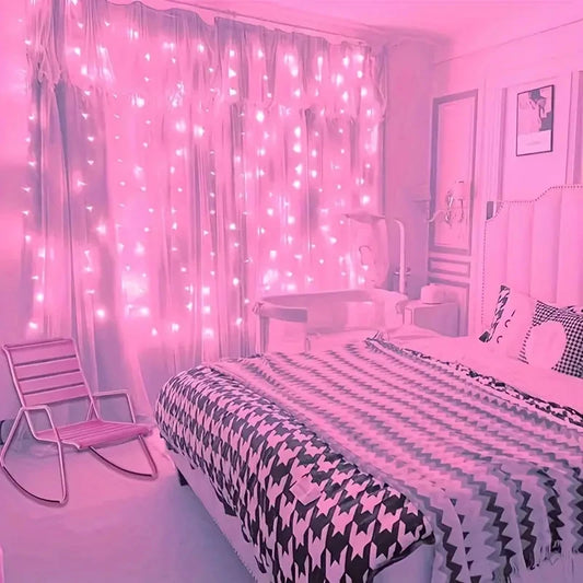 USB LED curtain string lights with remote