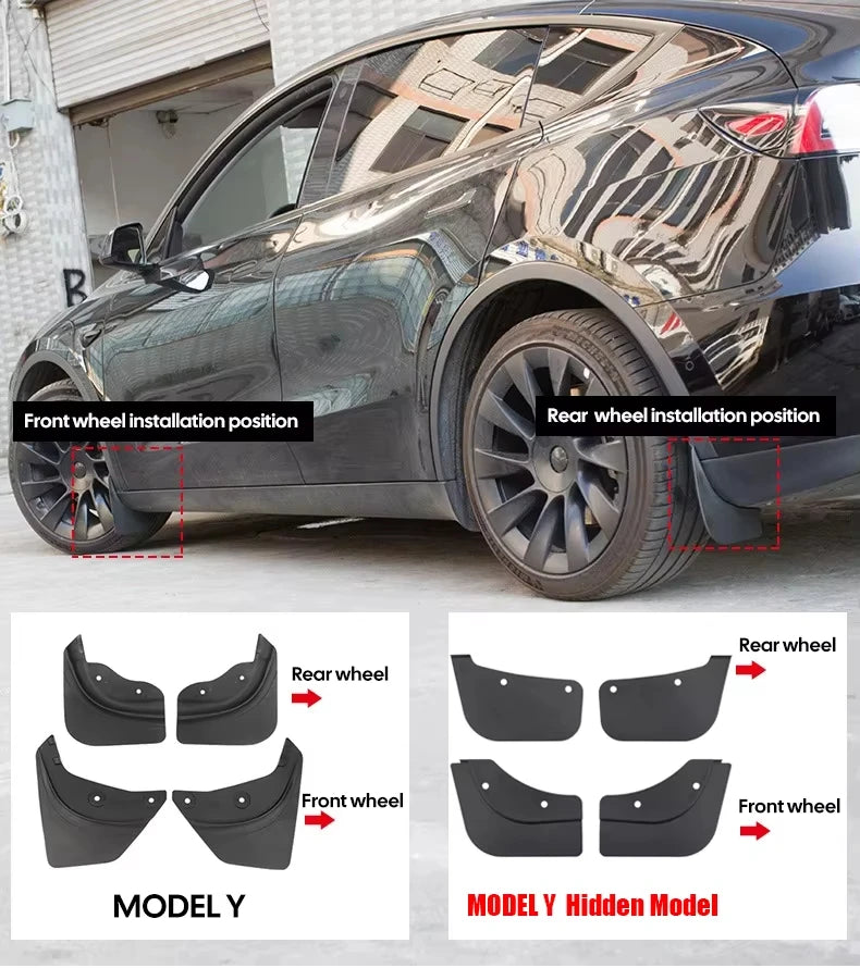 4Pcs/set Mud Flaps Splash Guards For Tesla Model 3 2026-2026 2026 2026+ Front Rear Wheel Mudguard Guard Fender