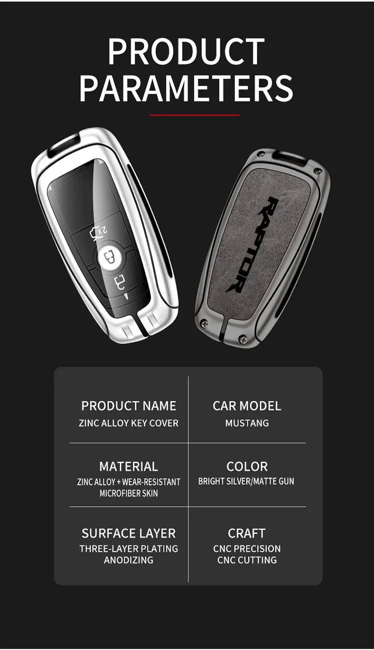 Zinc Alloy Remote Key Fob Cover for Ford F-150 / Raptor