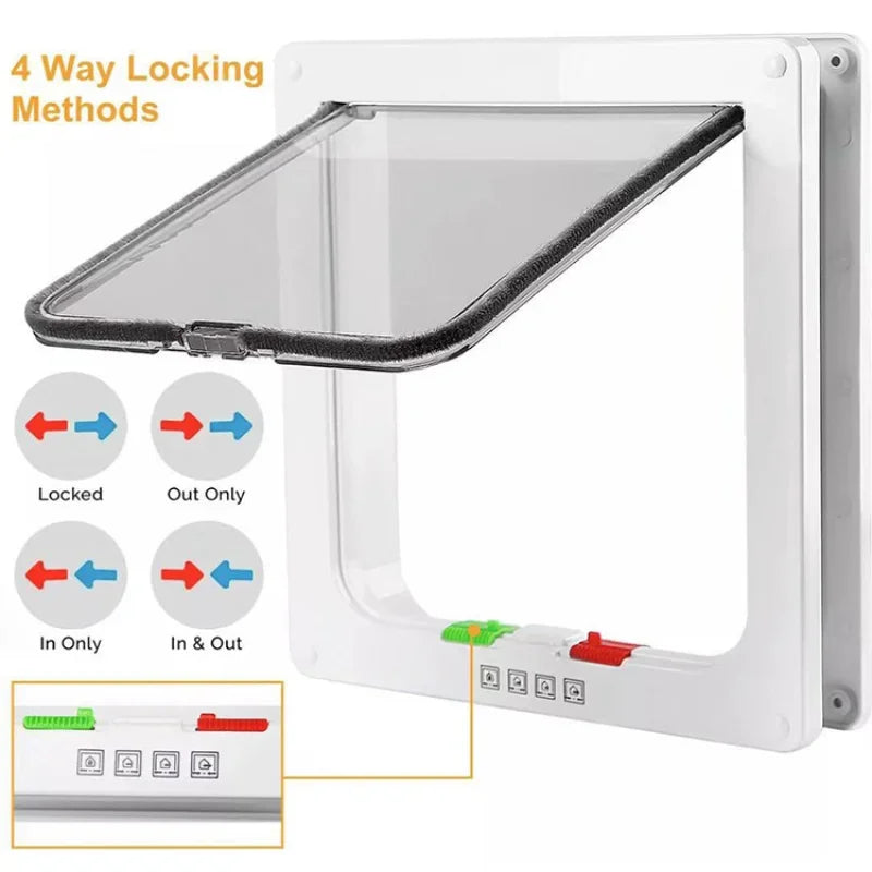 4-Way Locking Cat Flap Door - ABS Pet Gate for Small Pets – photo 5