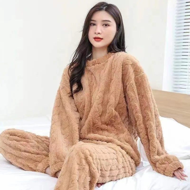 Women's Striped Flannel Pajamas - Long Sleeve Winter Sleepwear, Plus Size - photo 9