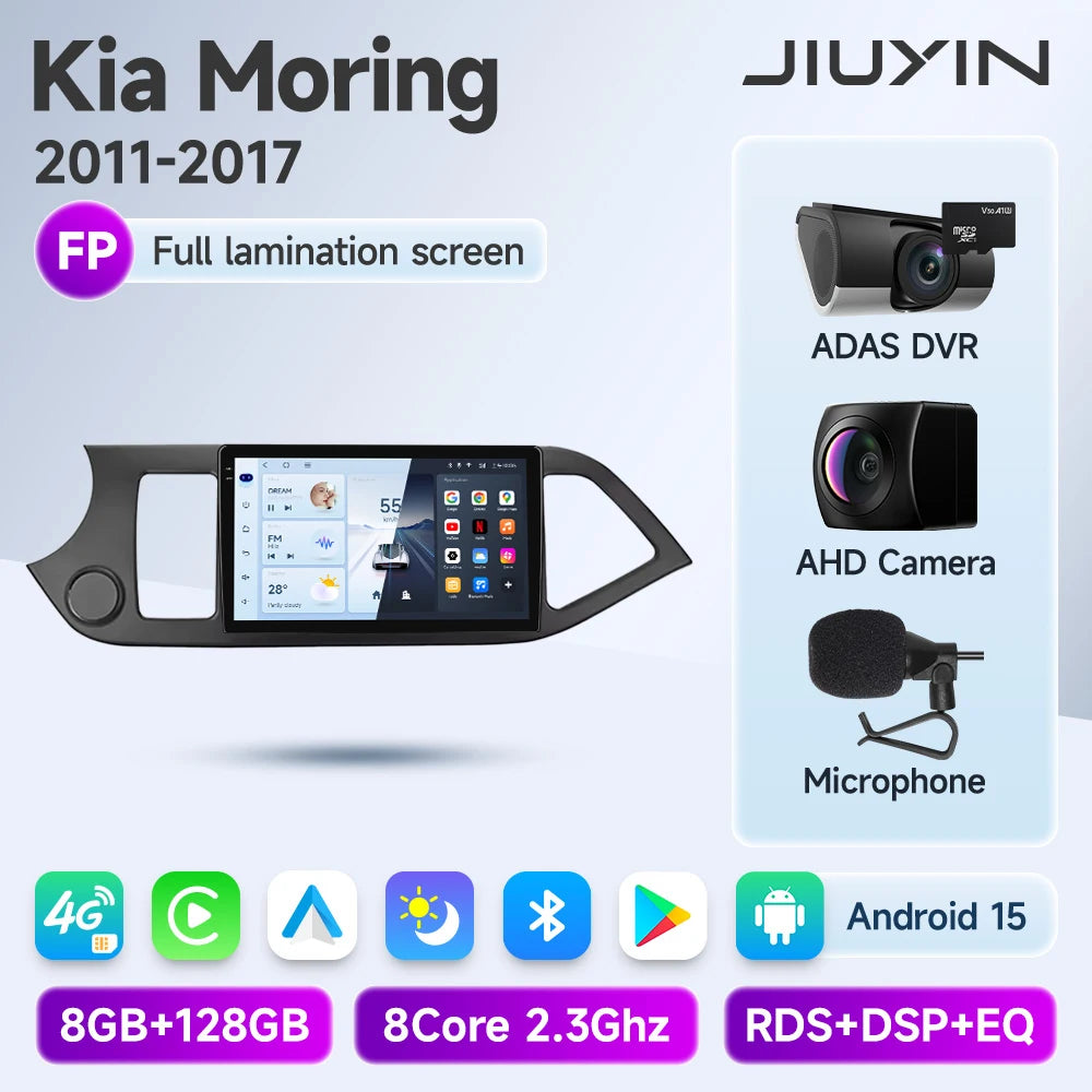 JIUYIN Android 15 Carplay Car Radio Multimidia Video Player For KIA PICANTO Morning 2011-2017 Navigation GPS IPS Head Unit