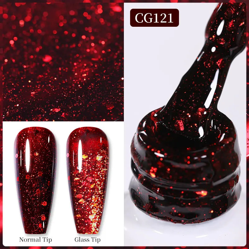 BORN PRETTY Christmas Green Glitter Gel Nail Polish 10ml Sparking Red Glitter White Gold Silver Santa Winter Snowflake Soak Off