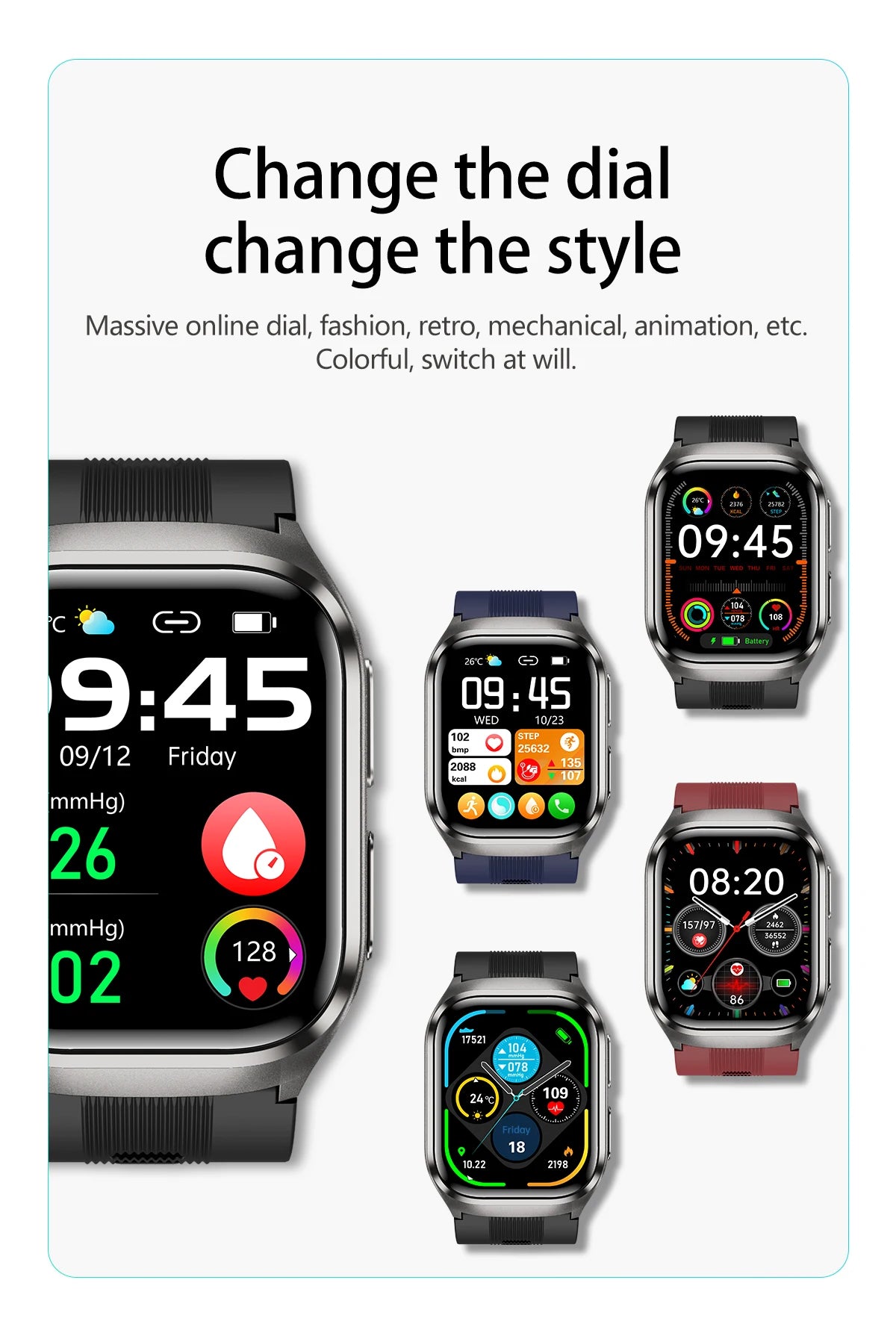 2026 New Upgrade AI Diagnostic  Airbag  Precise Blood Pressure Health SmartWatch Uric Acid ECG Blood lipids Smartwatch Men Women