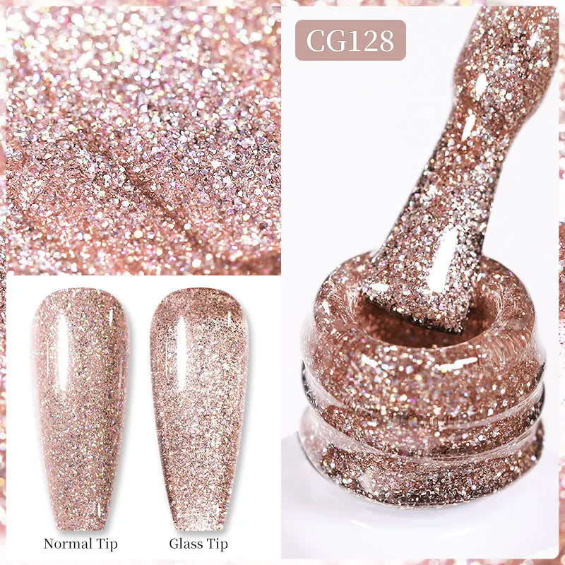 BORN PRETTY Christmas Green Glitter Gel Nail Polish 10ml Sparking Red Glitter White Gold Silver Santa Winter Snowflake Soak Off