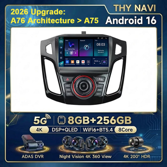 Android Multimedia Head Unit for Ford Focus 3 MK3 (2011–2019) — CarPlay, Android Auto, GPS, WiFi