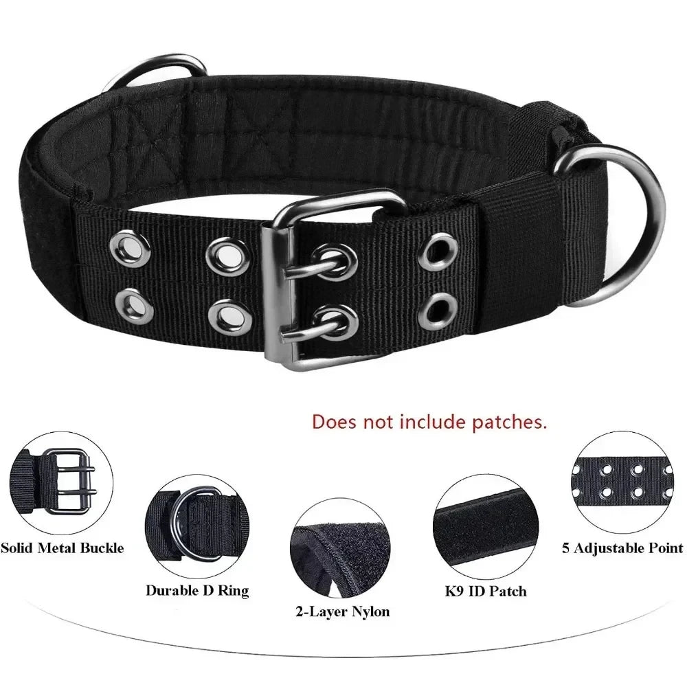 Tactical Dog Collar & Leash - Double Buckle Collar for Large Dogs - photo 5