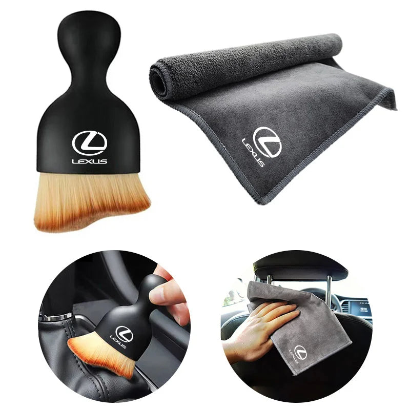 Car Cleaning Brush Center Console Clean Tool Wash Microfiber Drying Towel For Lexus ES RX NX LS UX LM LX GX LC RZ IS CT GS RC HS