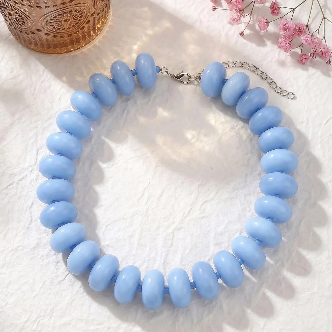 1pc Bohemian Fashion Casual Dopamine Acrylic Bead Necklace Charms Chunky Jewelry Suitable for Women