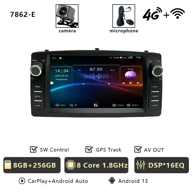 CHSTEK Android 14 Auto Car Radio For Toyota Corolla E120 2000-2006 BYD F3 Wireless Carplay Multimedia WIFI 4G Navigation FM BT