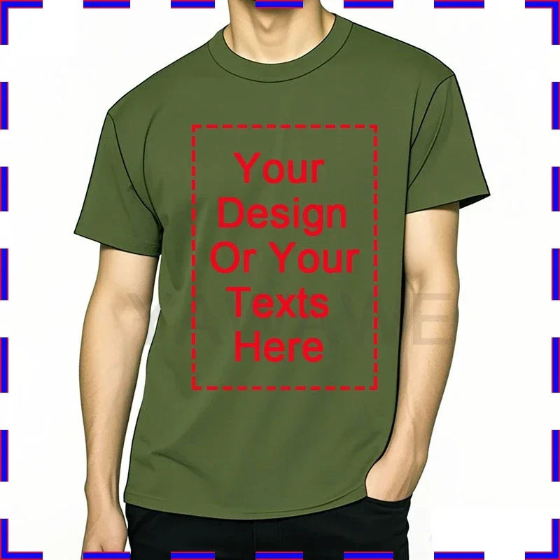 Men's Customizable T-Shirt Crew Neck Comfortable Stylish Fit Personalized Perfect for Men's Designs or Messages Custom T Shirt