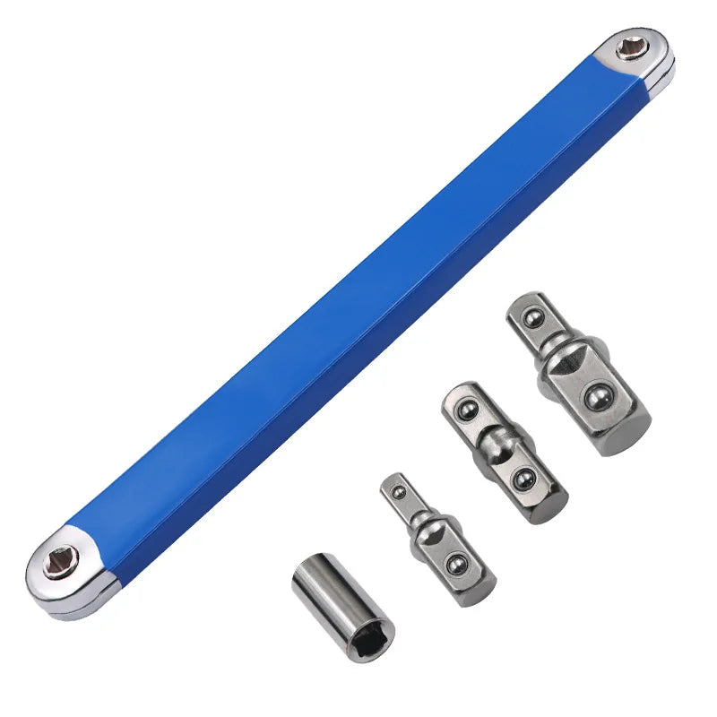 Compact Offset Extension Wrench 4 Adapter Dual Purpose Impact Socket Ratchet Automotive Hand Tool for Mechanic Use