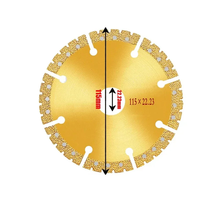 Vacuum Brazed Diamond Yellow Saw Blade 4.5 Inch Steel Metal Stone Cast Iron Reinforcing Steel Aluminium Multi-Purpose Power Tool