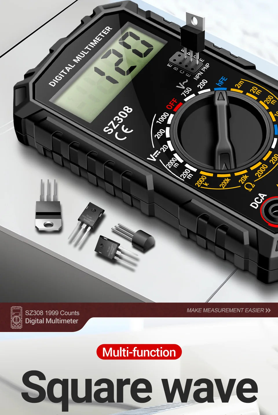 Multimeter Tester Pen Suit ANENG Multimeters 1999 Counts 24-250V Voltage Detector Meter Diagnostic Breakpoint Finder