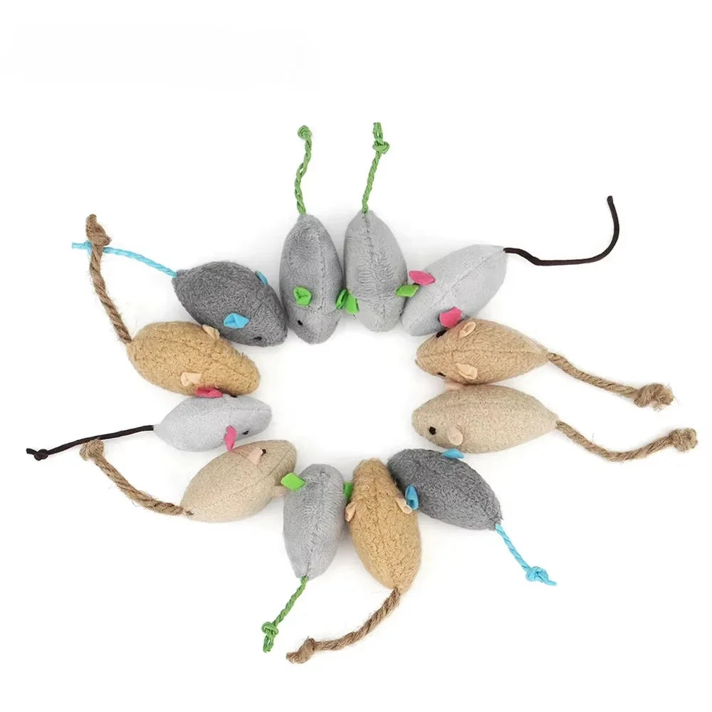 Catnip Faux Fur Mice Cat Toys with Rattle - 5 Pack - photo 7