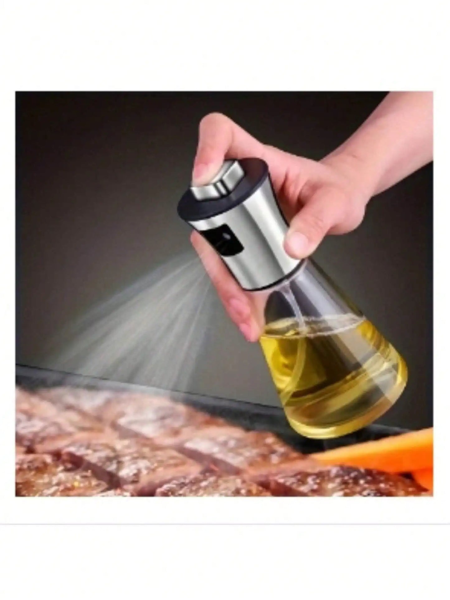1 Pcs Glass Olive Oil Sprayer, Refillable Funnel Included, Suitable for Air Fryer, Salad, and Barbecue