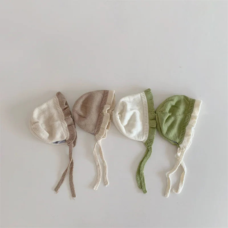 Baby Girl Knitted Ear Flap Hat - Warm Winter Bonnet, 0-2 Years