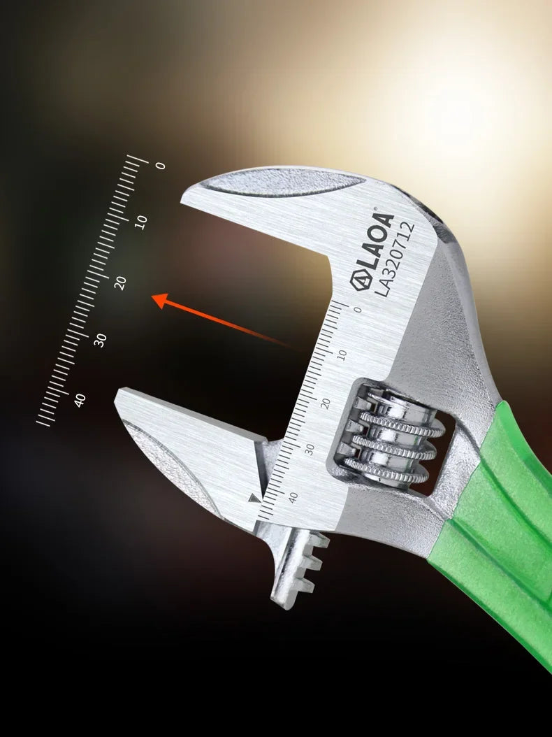 LAOA Short Handle Wrench Adjustable Light Weight Large Open Spanner 6" 8" 10" 12" Repair Tool