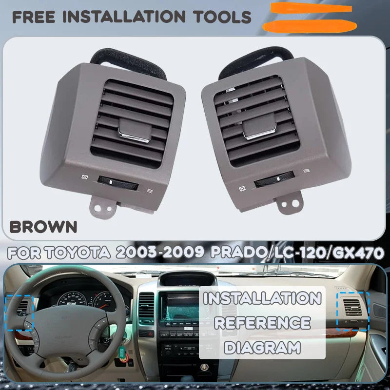 For Toyota 2003-2009 PRADO Lexus LC-120 GX470 LAND CRUISER LC-100 Interior AC Air Vent Grille Dashboard Panel Outlet Accessories
