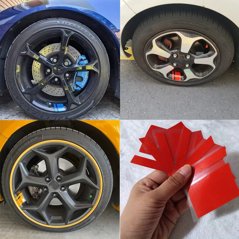 6 Pc Car Wheel Rim Reflective Stickers, Warning Decal Stripes