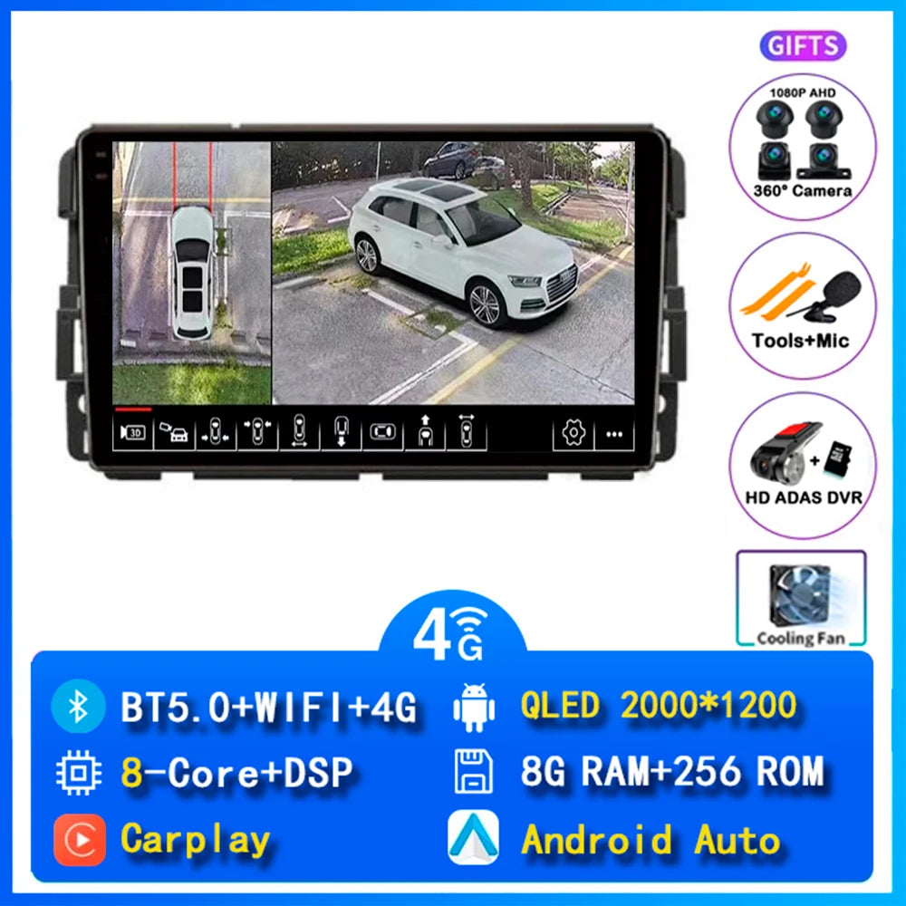 Android 16 Carplay Car Radio For Chevrolet Silverado Impala GMC Yukon Acadia Sierra Navigation GPS Multimedia Player stereo wifi