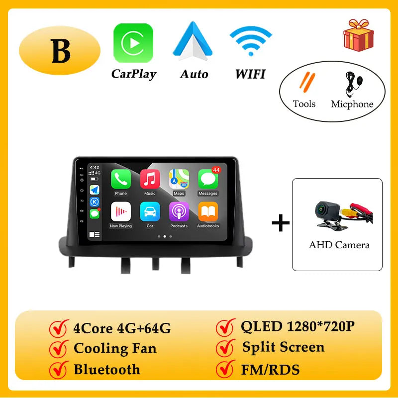 Car Radio Video Audio Android 15 for Renault Megane 3 Fluence Samsung SM3 2008 - 2014 CarPlay GPS Navi Split Screen WIFI DSP BT