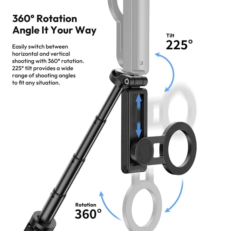 Ulanzi JJ03 Magnetic Phone Tripod Wireless Handle Selfie Stick Desktop Foot  Suitable iPhone 16/15/14/13 Pro Max