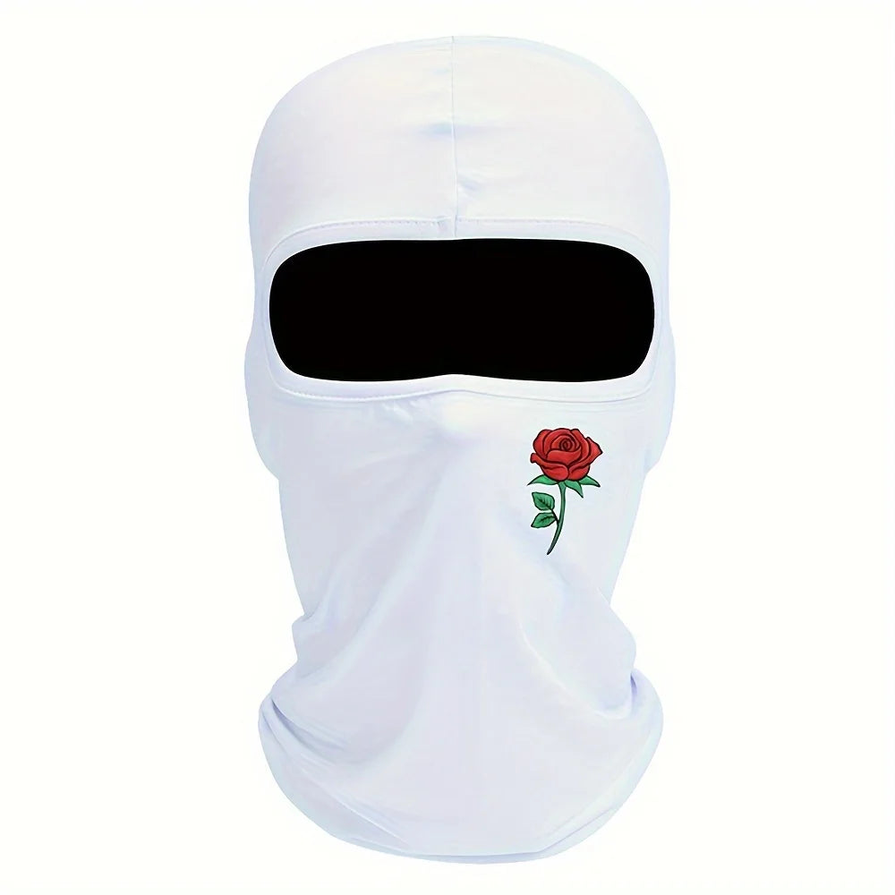 Rose Print Balaclava, Ski and Cycling Face Mask