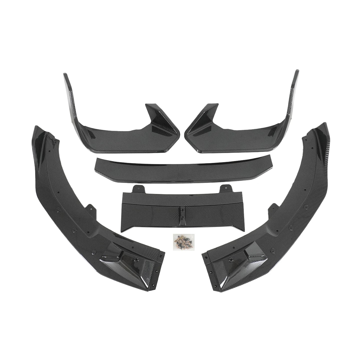 For Kia Stinger 2026-2026 A Set Of Front Bumper Lip Ad Style Car Accessories Carbon Fiber Painted Glossy Black Body Kit