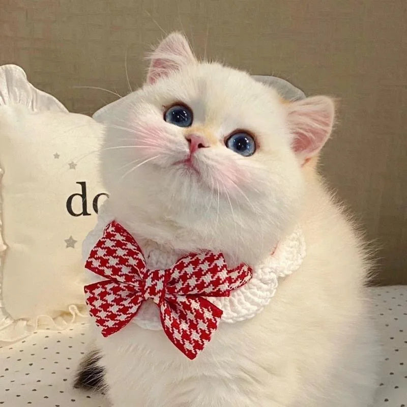 1PC Fashionable and Cute Cat Collar with Bowtie for Pet Cats and Dogs Great for Decoration and Photo Shoots