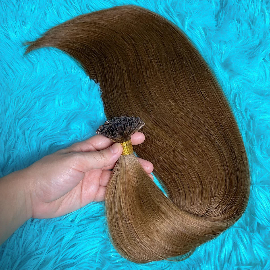 V Tip Human Hair Extension Fusion Hair Silky Straight Dark Brown Pre Bonded V Shape Keratin Hair Vietnamese Remy Hair For Salon