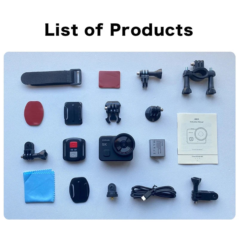 VIRAN V10 5K Action Camera — Stabilised Touchscreen, 30m Waterproof
