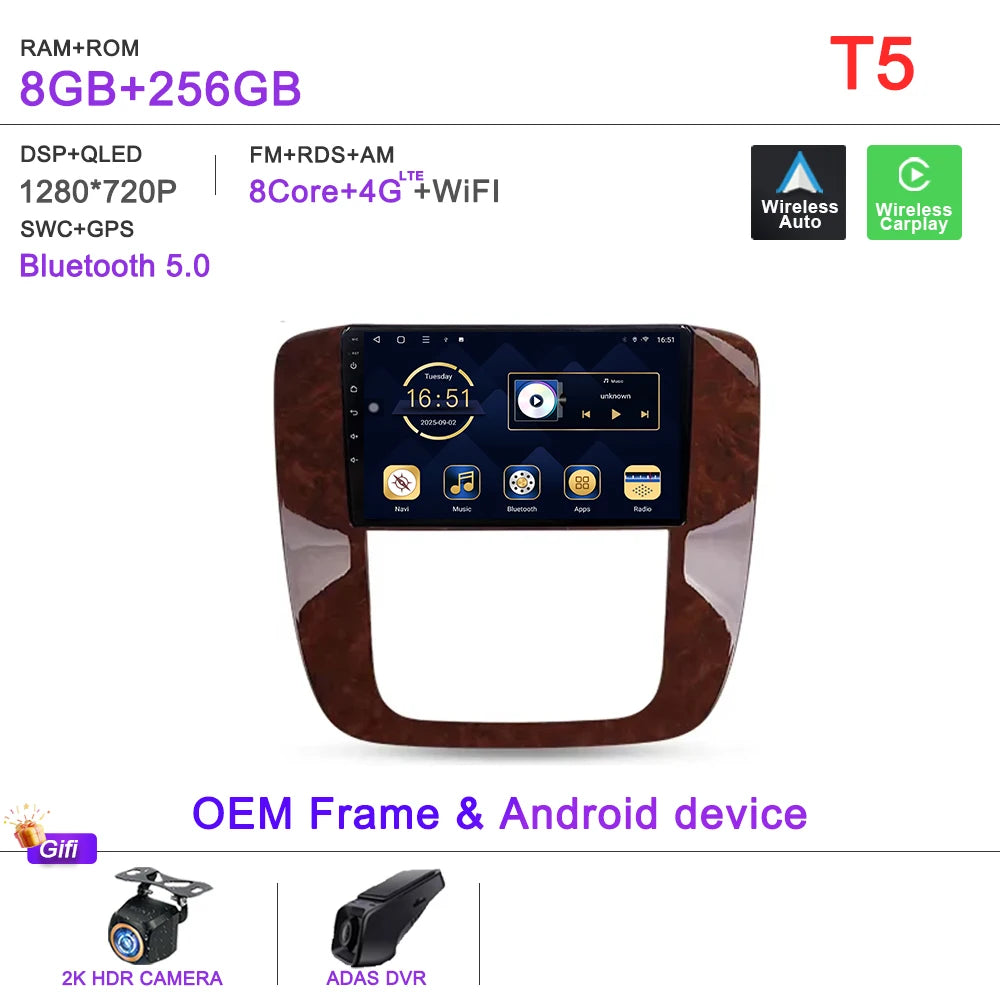 Android 16 For GMC Yukon 3 GMT 900 2006-2014 For Chevrolet Tahoe 3 GMT900 2006-2014 Silverado 2 GMT901 2007-2013 Radio Car GPS