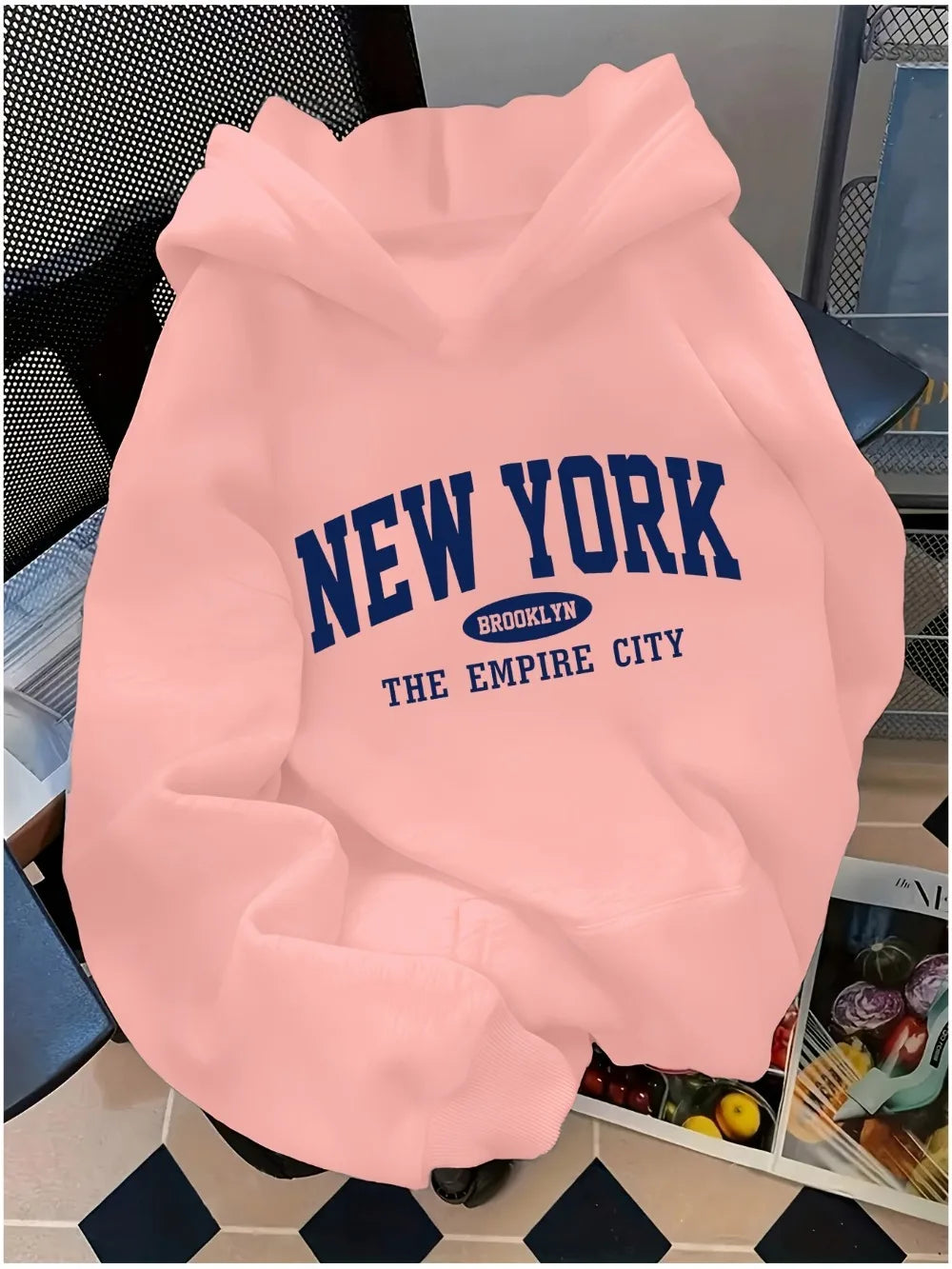 Women's Letter Print Hoodie with Pockets