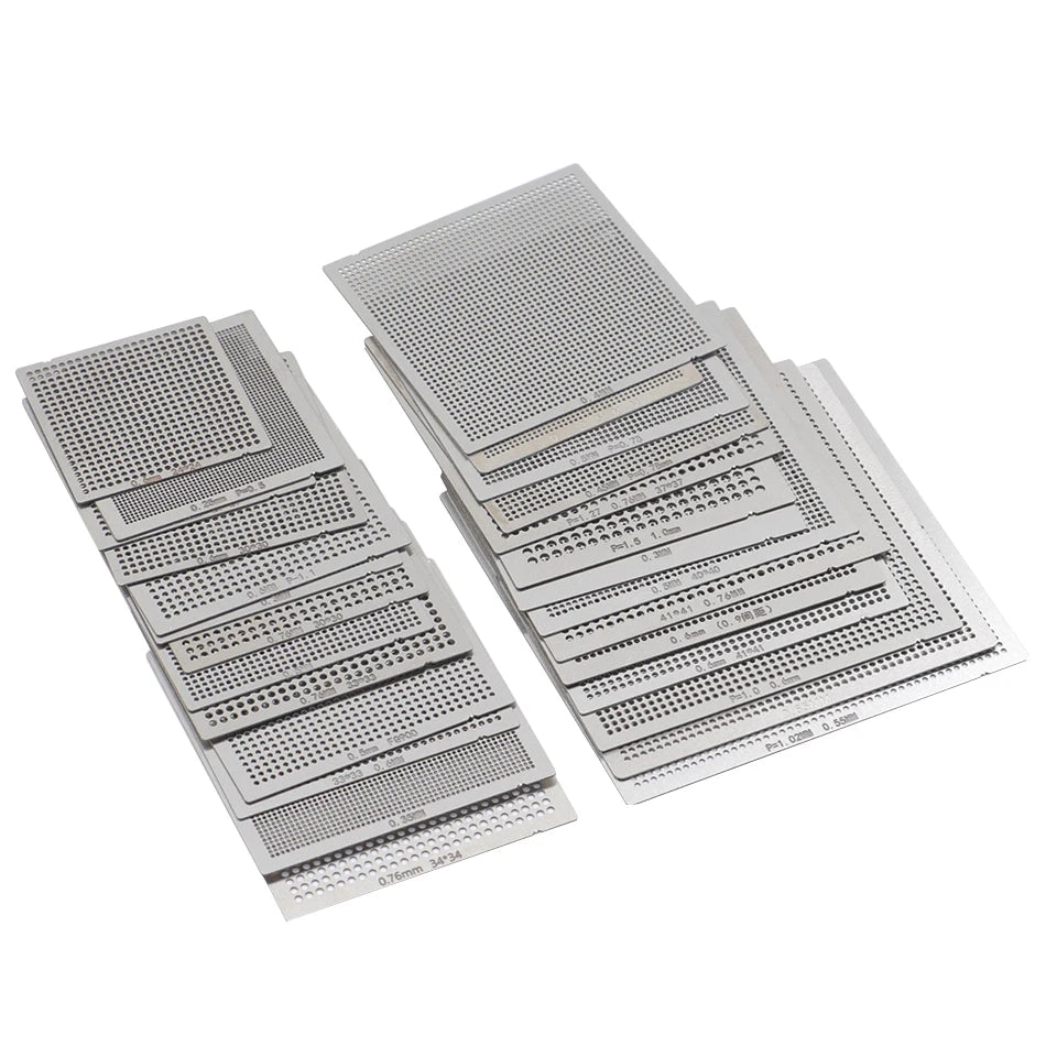 27Pcs /16pcs/10pcs BGA general template Universal Direct Heated Stencils For SMT SMD Chip Rpair and easy support